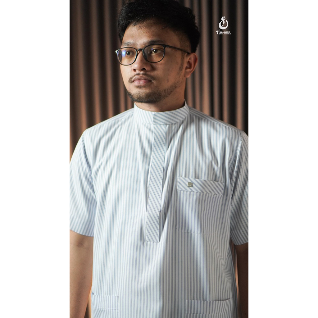 Koko Salur Import Lengan Pendek | koko Annun Motif salur Terbaru