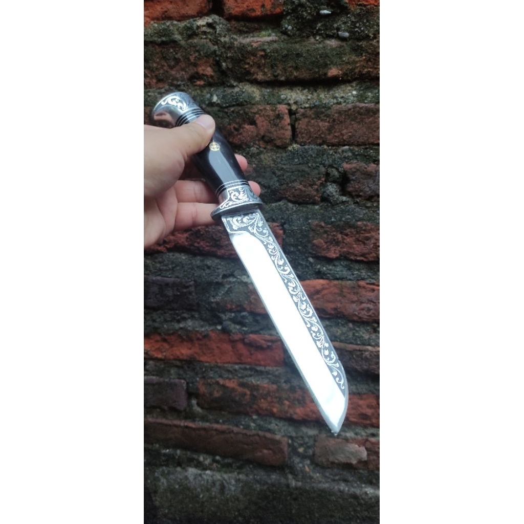 Pisau Sembelih Hewan Kambing Baja D2 pb.15,8 cm + sarung kulit