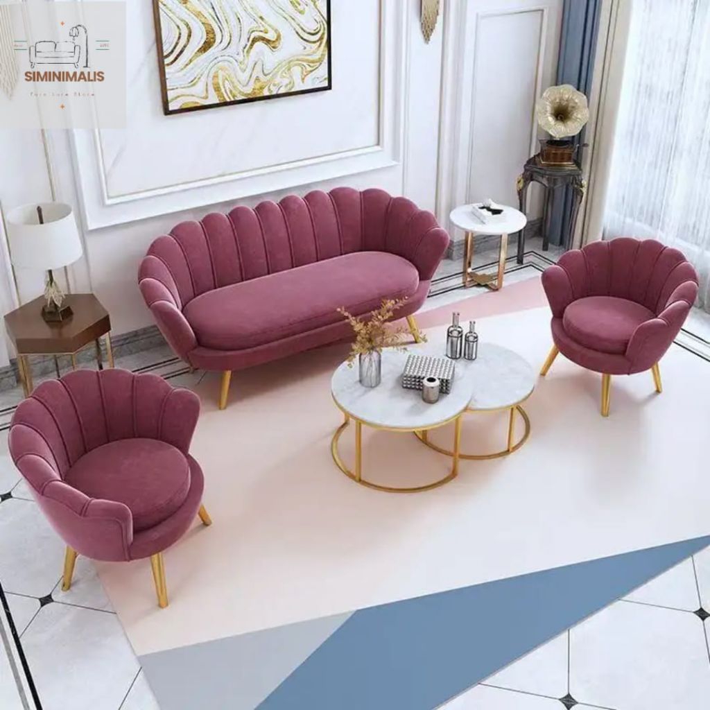 Sofa Labu Minimalis Modern Nordic Style / Kursi Tamu Cantik 1 2 3 Seater / Sofa Ruang Tamu Apartemen