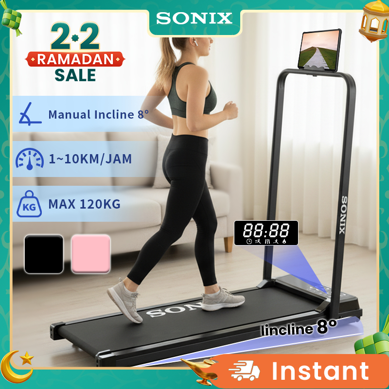 Sonix Incline 8 Derajat Treadmill Lite Listrik Walking Pad Running Termurah Dilipat Treadmill Portab