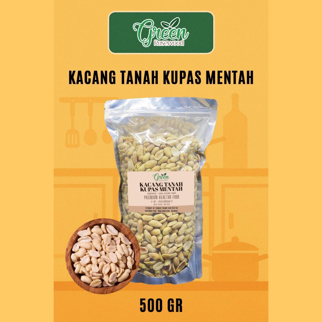 500 gr KACANG TANAH KUPAS MENTAH JUMBO / KACANG TANAH KUPAS MENTAH BESAR SIZE 25/29