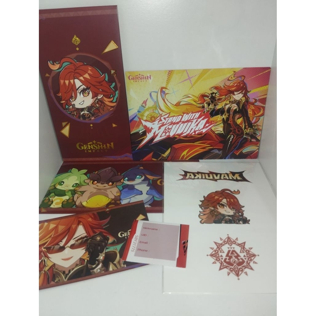 Genshin Impact merch Mavuika Official Freebies set Event Stand With Mavuika – Freebies Event