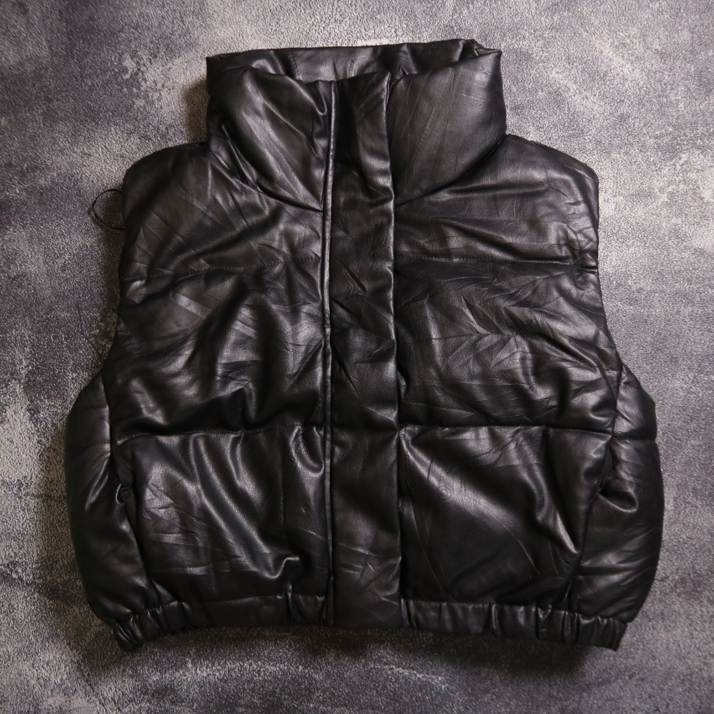 JAKET ZARA LEATHER DOWN PUFFER KIDS VEST WINTER AN153 SIZE ANAK 140 / XS