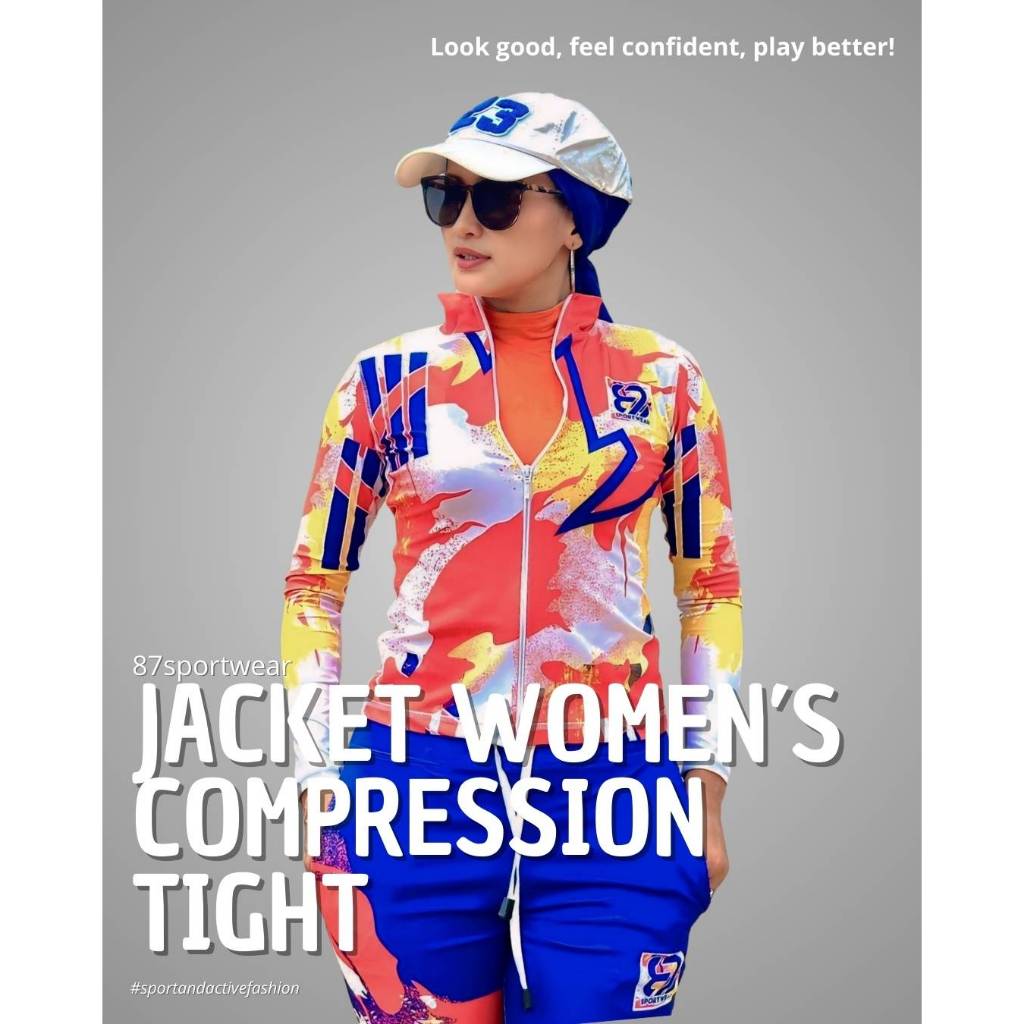 New 87SportWear Atasan Jaket ketat Pakaian Olahraga Aerobic/Zumba/Senam/Gym