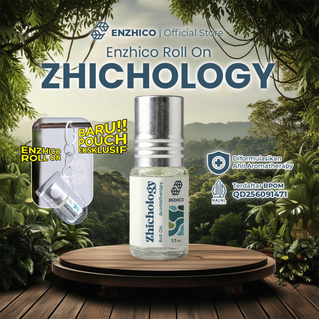 ENZHICO ZHICHOLOGY Roll On Aromaterapi Herbal Sandalwood Dan Peppermint Merelaksasi Dan Lembut Alami