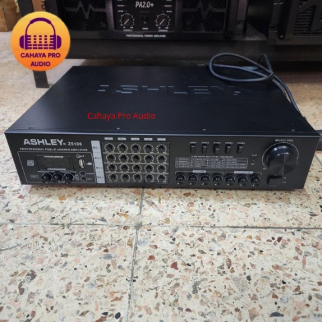 Power Amplifier Ashley Z5100 Public Addres Amplifier With 4 Channel Audio Mixer Ashley Z 5100