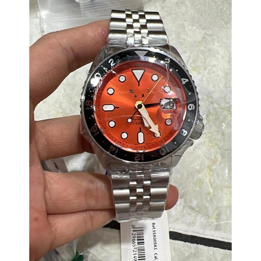 The Luxe Watch77 Jam Tangan Mewah Pria Seiko 5 Sports GMT Orange Dial Limited Automatic Men Watch