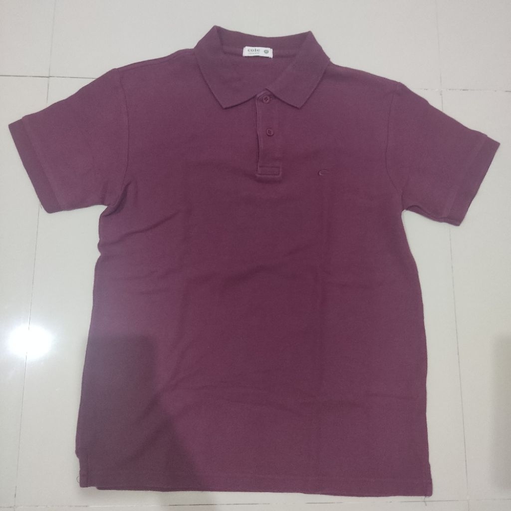 Kaos berkerah/T-Shirt/Kaos Polo Merah Maroon (Preloved)