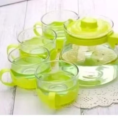 Tea pot set kaca 5 pcs