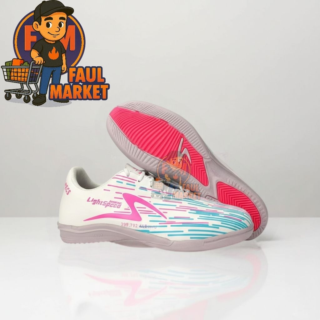 Sepatu Futsal Specs Original 100% Lightspeed Sepatu Futsal Specs Terbaru Putih Pink