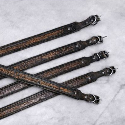 Kalung Anjing Kulit Premium Motif Ukiran – Big Size untuk Herder, Pitbull , Golden Retriever dan ras