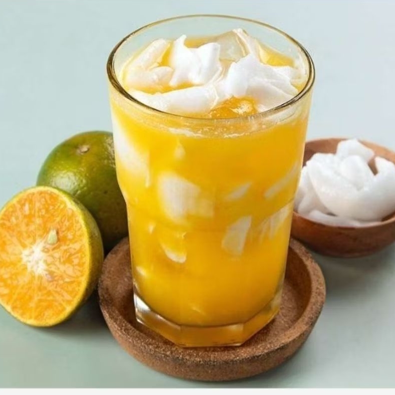 Es kelapa x jeruk peras pontianak cup 18 oz. KHUSUS INSTAN GOJEK/GRAB.