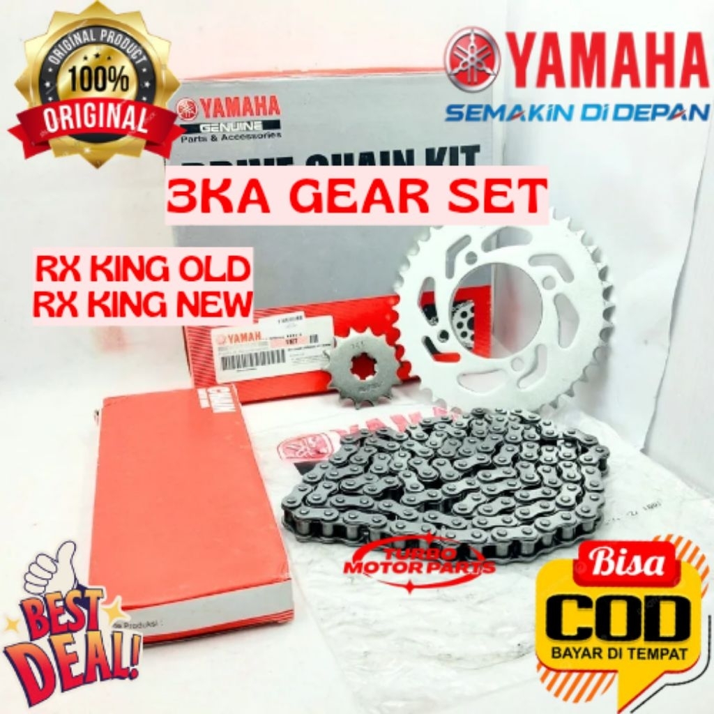 GEAR SET ORIGINAL YAMAHA KODE 3KA, GEAR SET RX KING OLD, GEAR SET RX KING NEW
