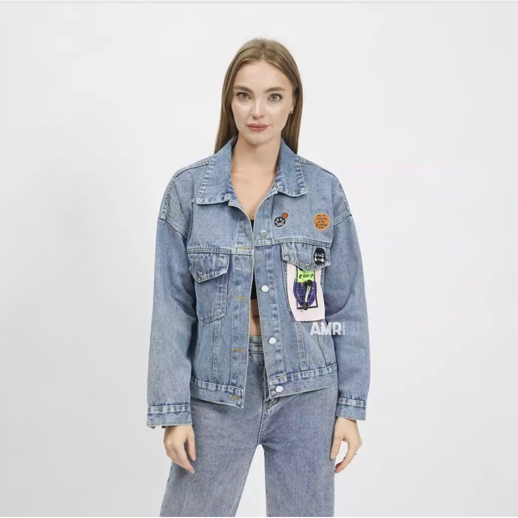 Jaket Crop Denim AMR
