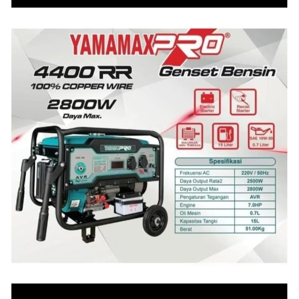 PROMO GENSET YAMAMAX PRO 4400 RR Mesin Genset Generator Bensin2800 Watt 4TAK 4400RR