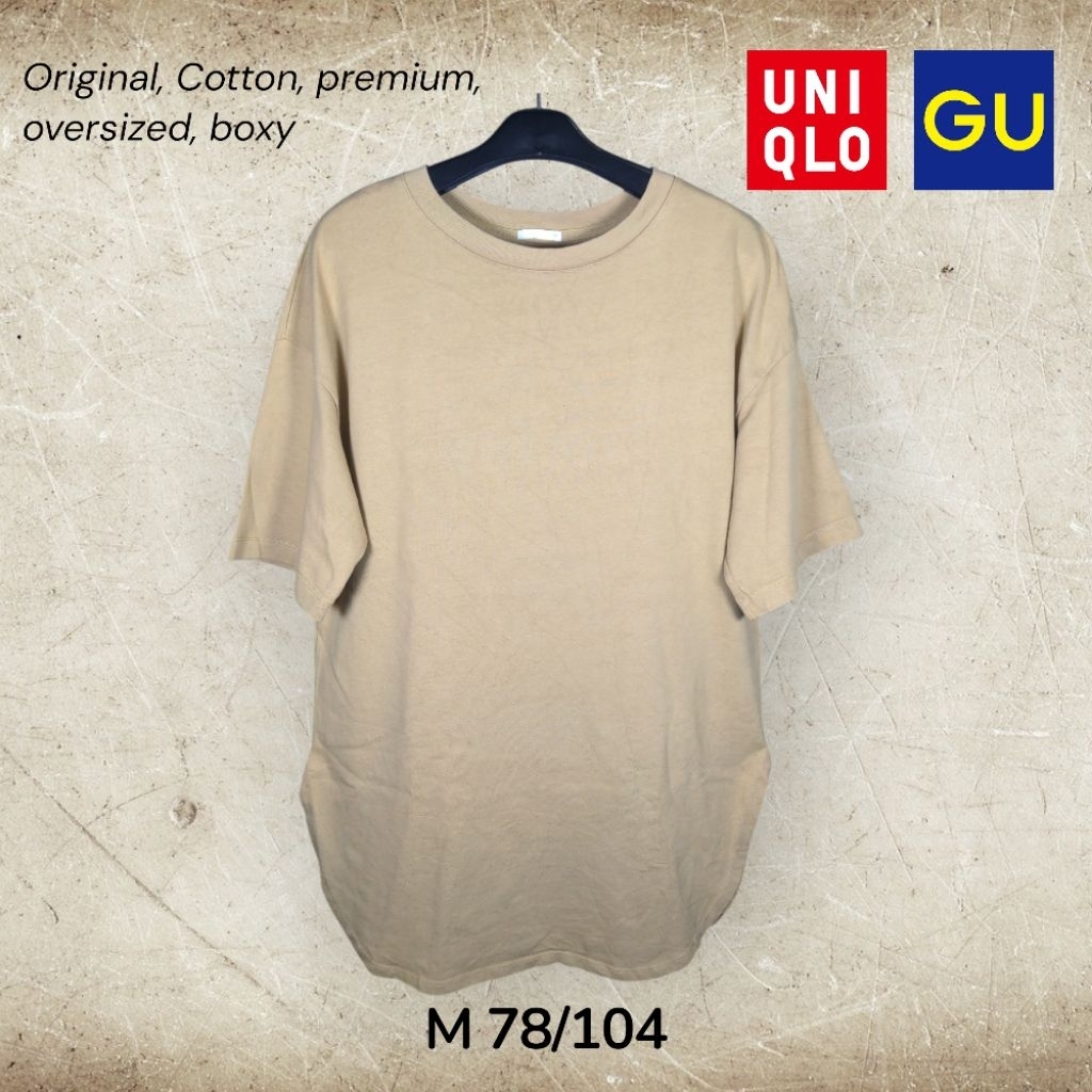 GU Global Uniqlo Women's Oversized Short Sleeves T-shirt Premium Kaos panjang Wanita Original Size M