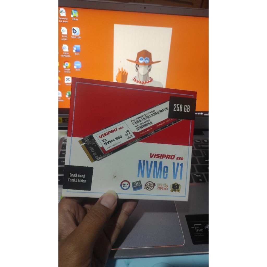 Ssd nvme 256gb visipro Red
