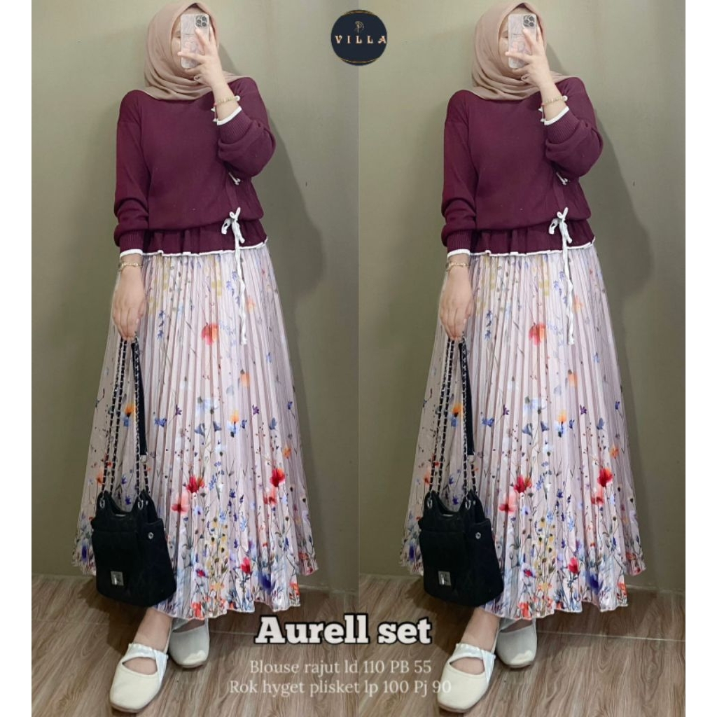 Aurel set atasan rajut halus tebal premium by Villa
