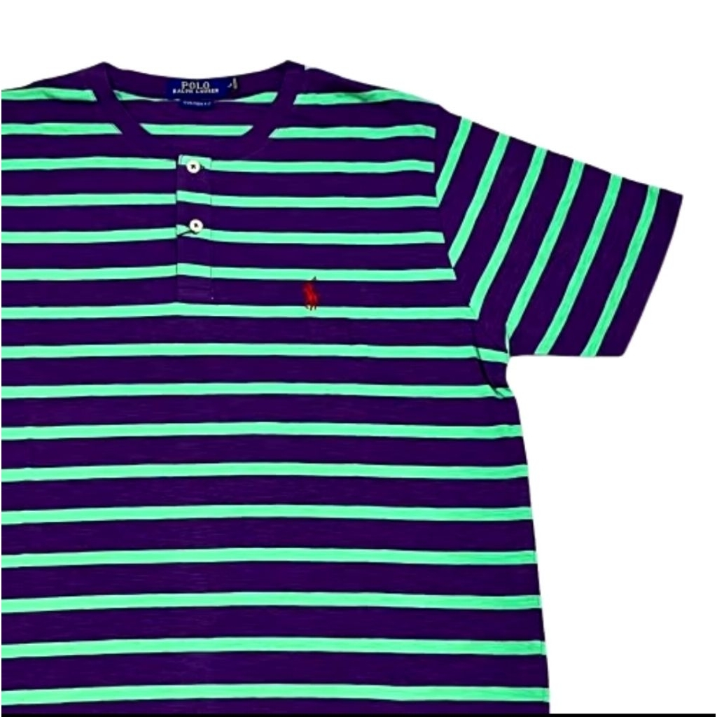 Polo T-Shirt Fashion Custom Fit Man Polo Ralph Lauren P.PURPLE-TR.GREEN