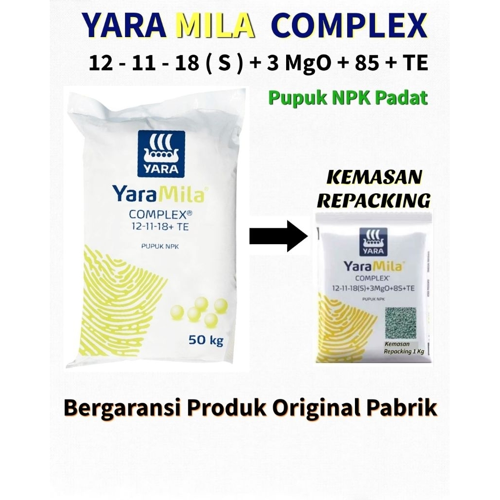 pupuk Yara Mila Complex 1Kg - YaraMila Complex Pupuk NPK Padat Kemasan 1000 gram