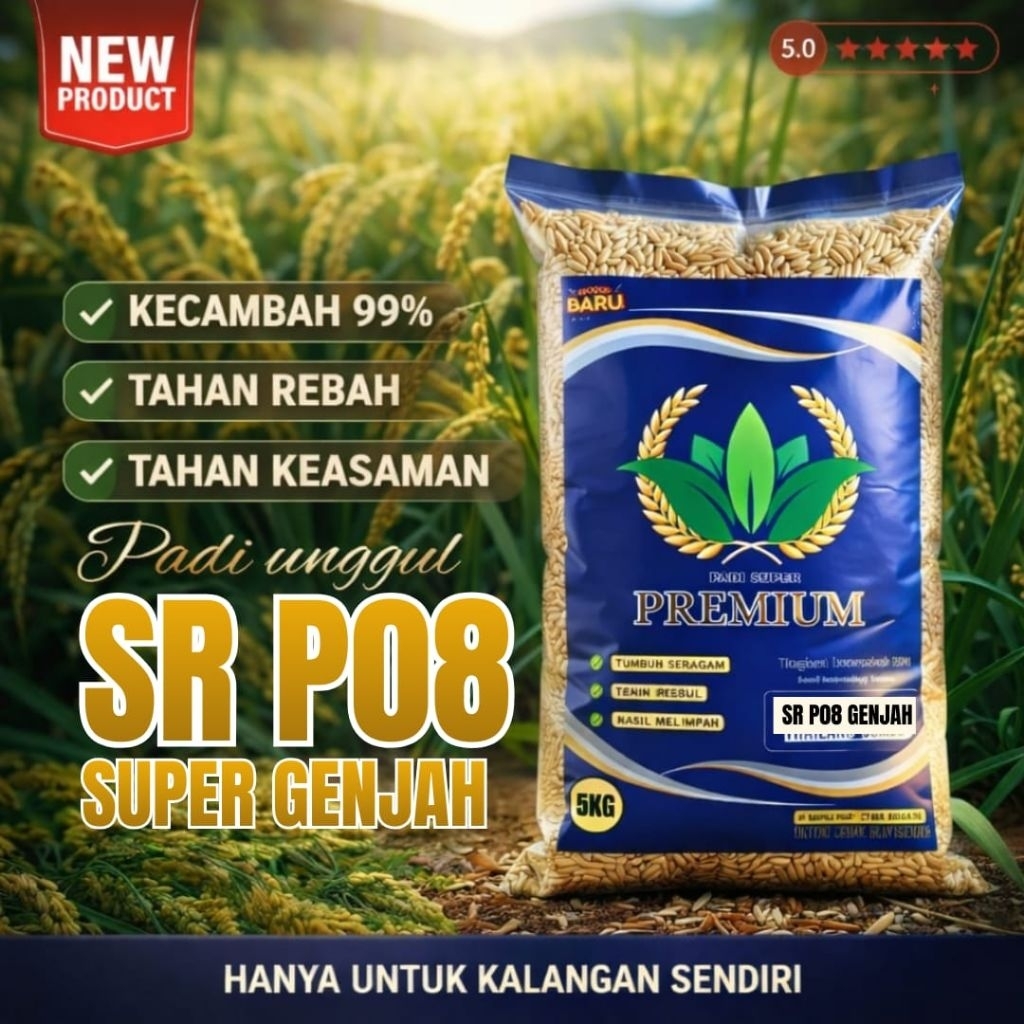 BENIH PADI UNGGUL SR P08 UG ( benih padi unggul umur 75 hari )