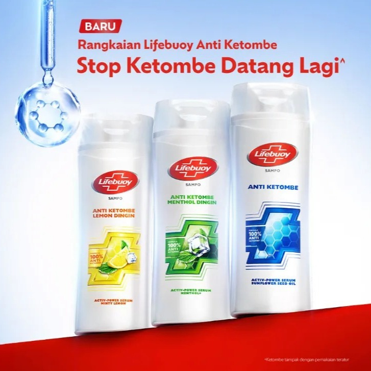 LIFEBUOY Shampoo 70 ml & 170 ml & 340 ml Merah ( Perawatan Rambut Rontok ) / Biru ( Anti Ketombe ) /