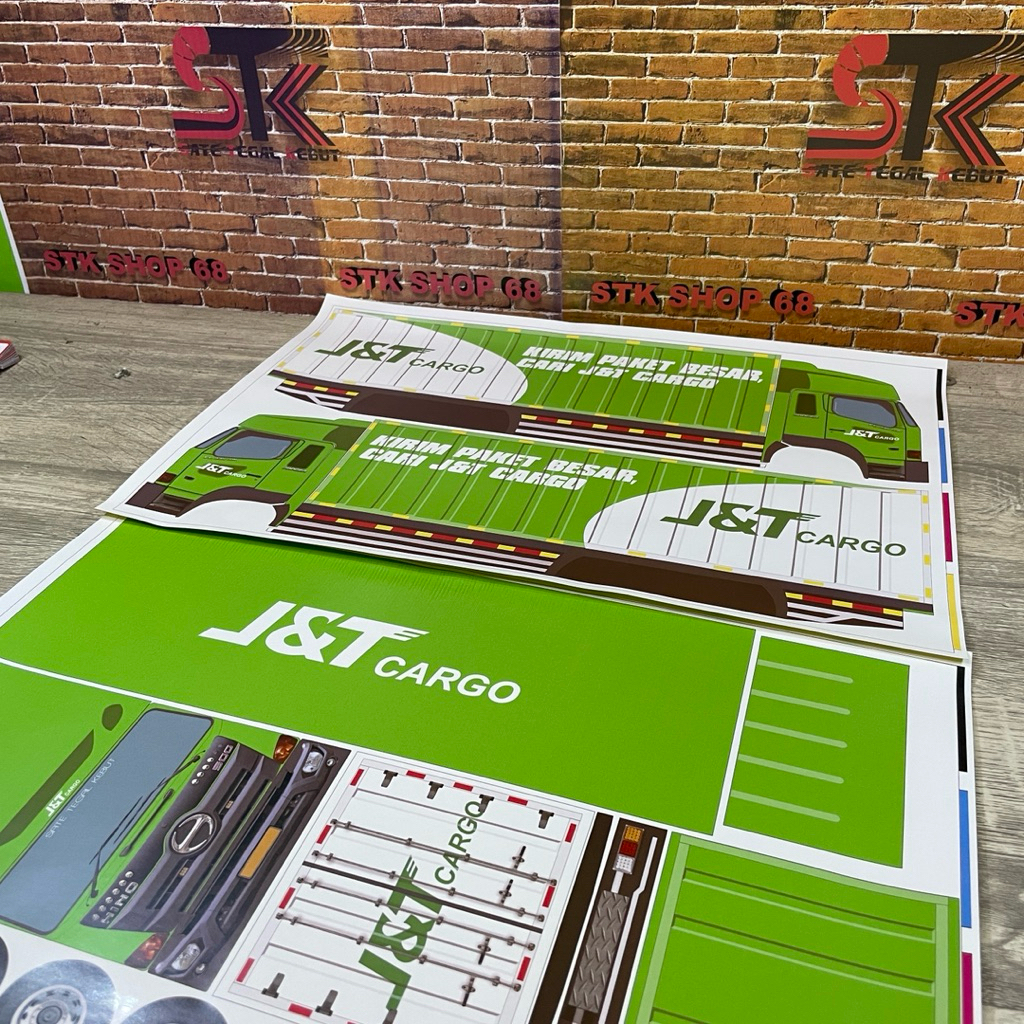 STKSHOP68 Pola Stiker Miniatur TRUK PAKET TRONTON HINO 500 Wingbox JNT CARGO