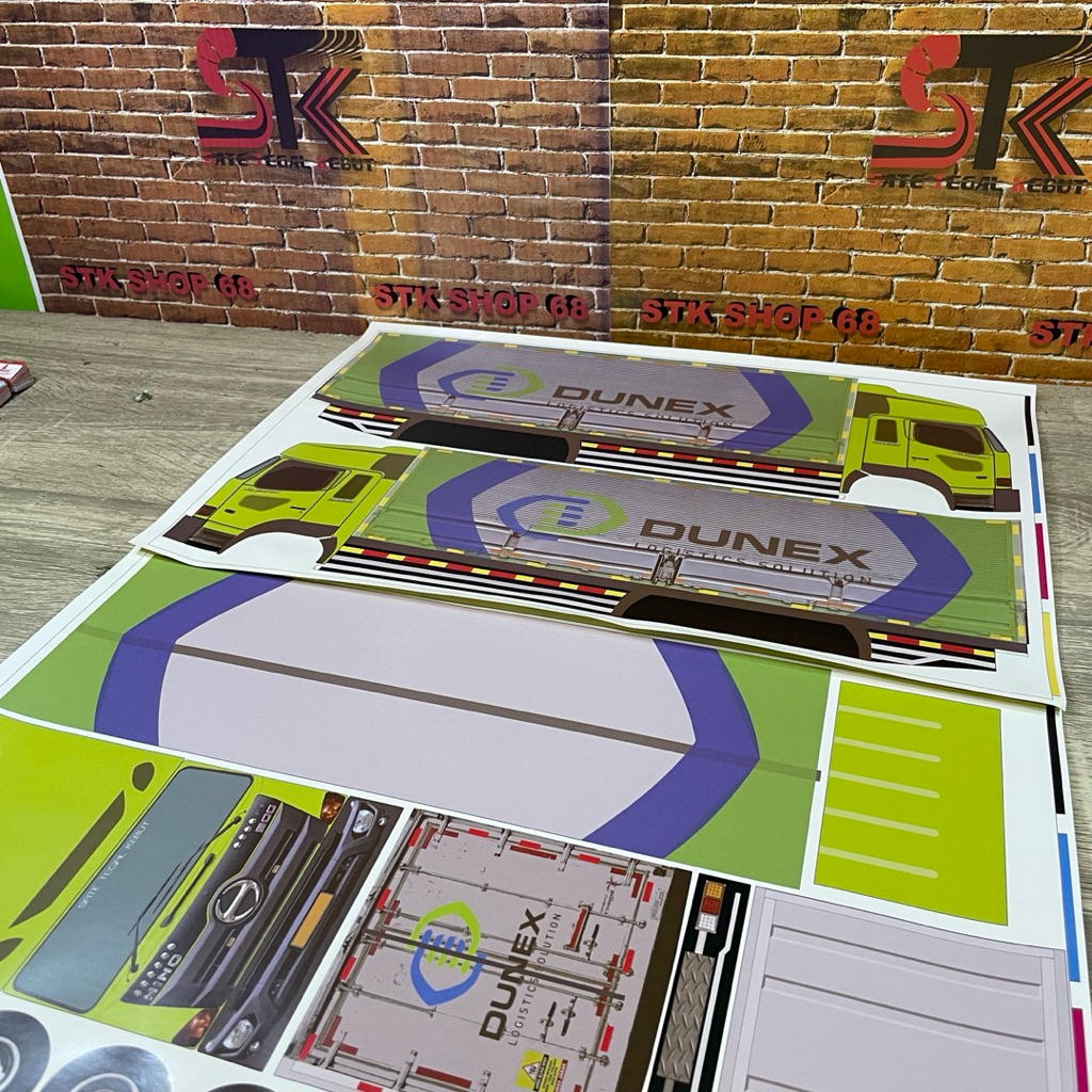 STKSHOP68 Pola Stiker Miniatur TRUK PAKET TRONTON HINO 500 Wingbox DUNEX