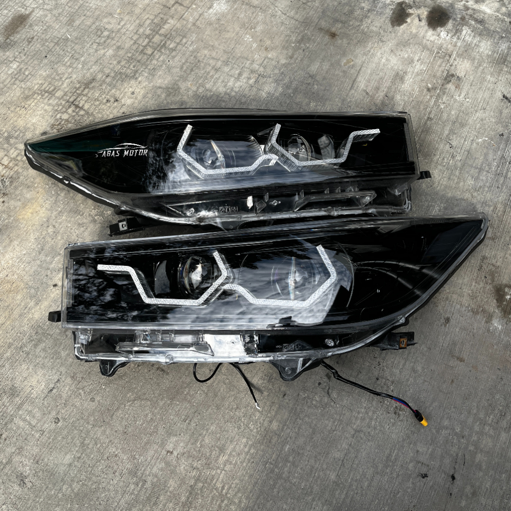 headlamp innova reborn type g custom double projector hexagonal rgb