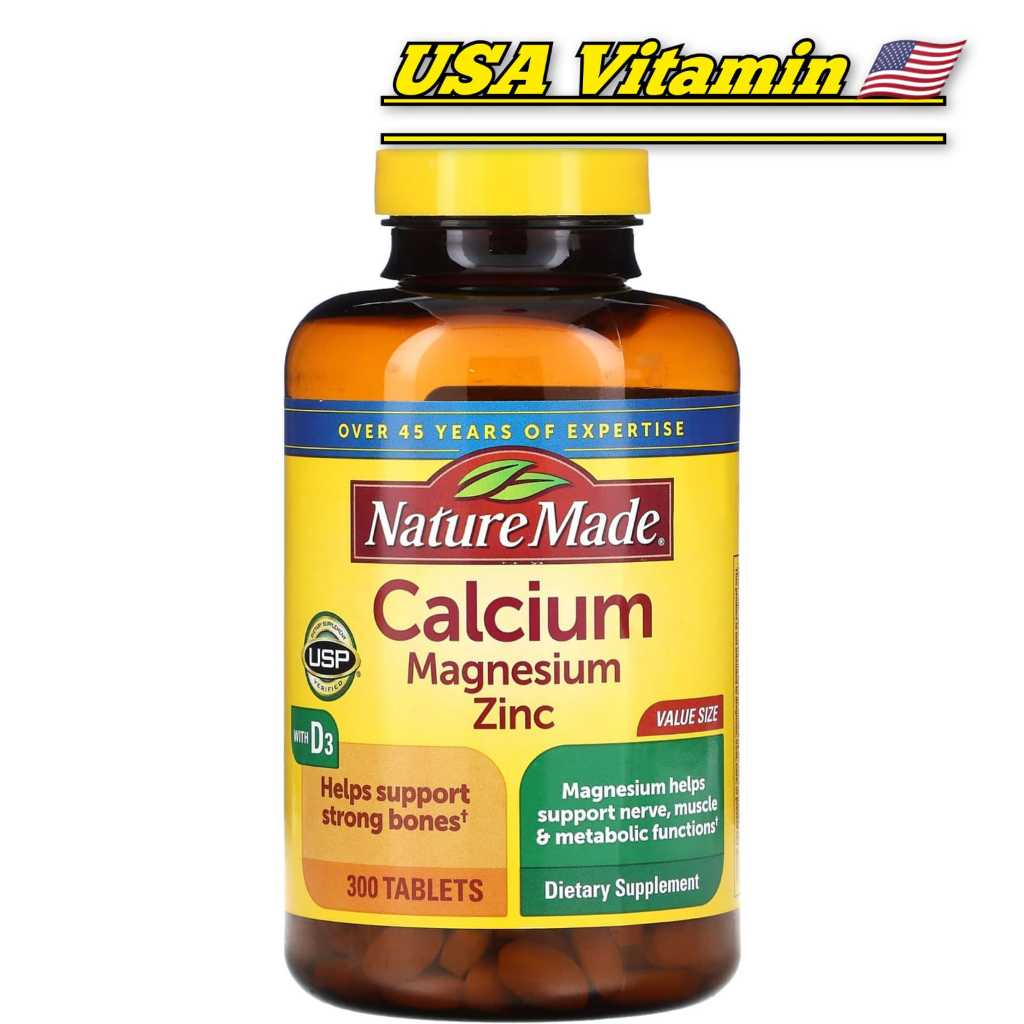 Calcium Magnesium Zinc Vitamin D3 Nature Made 300 Tablets