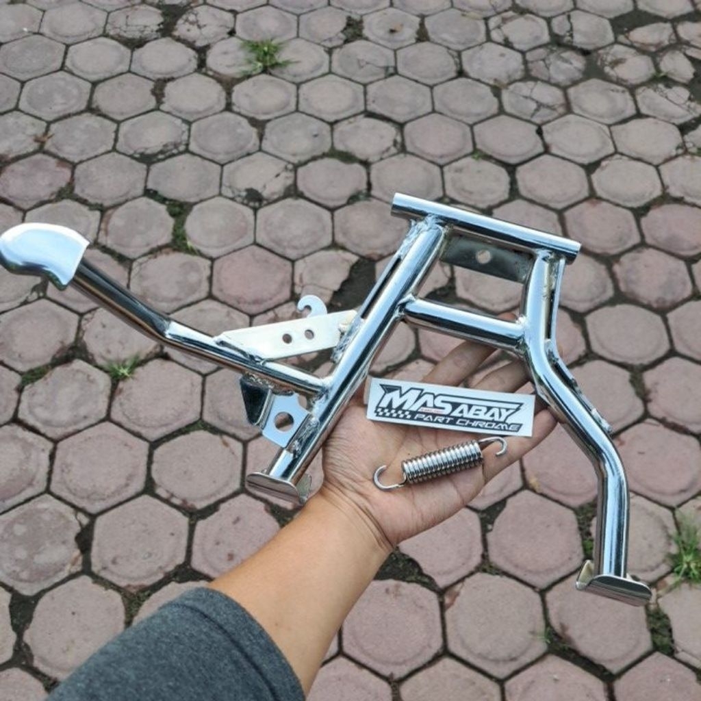 Standar 2 / Standar Tengah Honda Beat Karbu, Scoopy Karbu Original Sudah Chrome