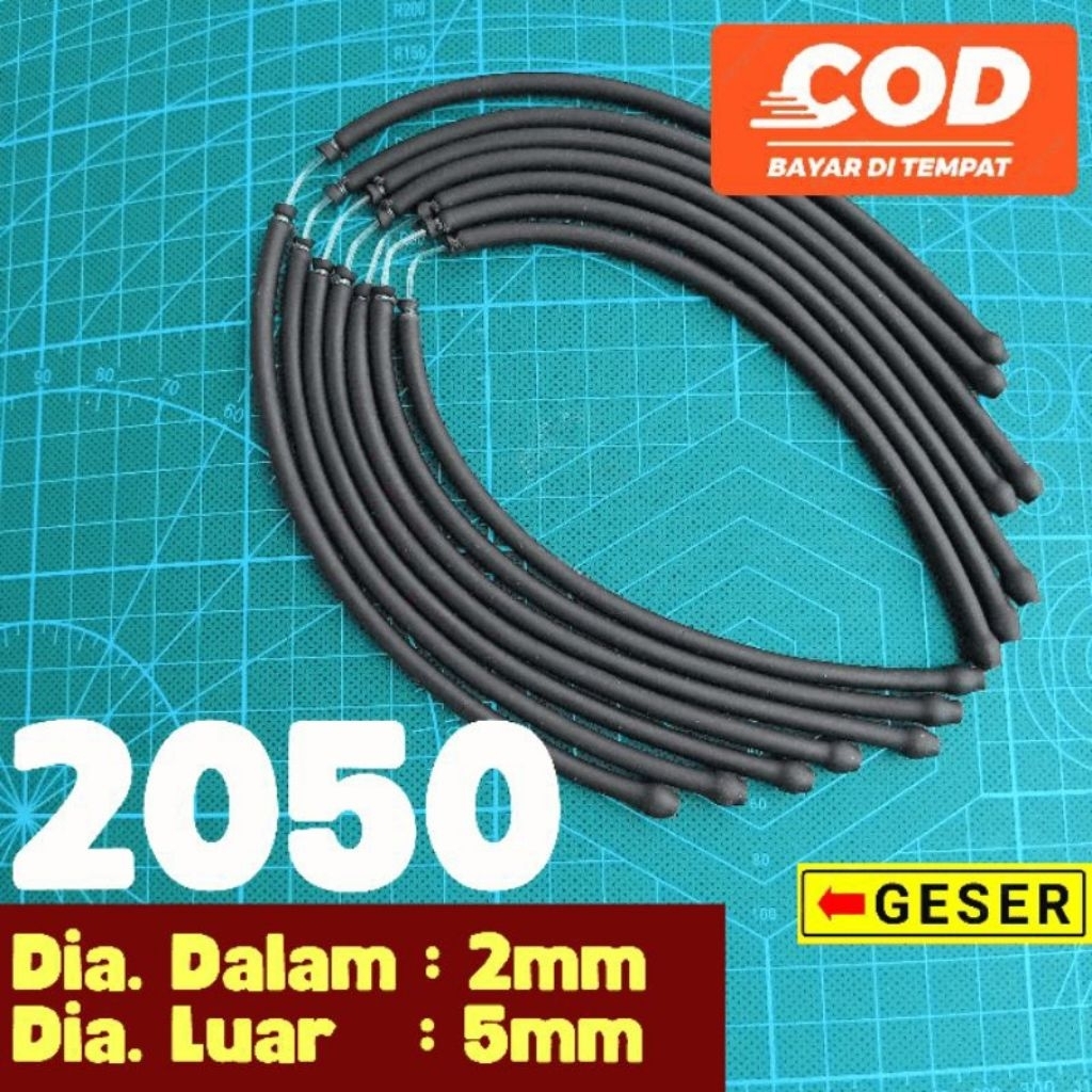 karet ketapel ikan 2050 hitam siap pakai || fullset