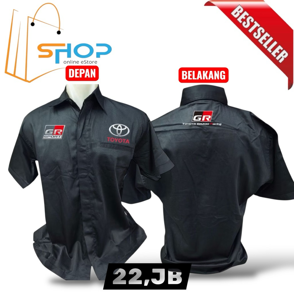Kemeja TOYOTA GAZO RACING•Baju Toyota gazoo racing full bordir