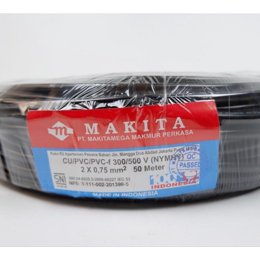 Kabel 2 x 0,75 NYMHY 50m Makita Speaker Audio Listrik 2x0,75 isi 2