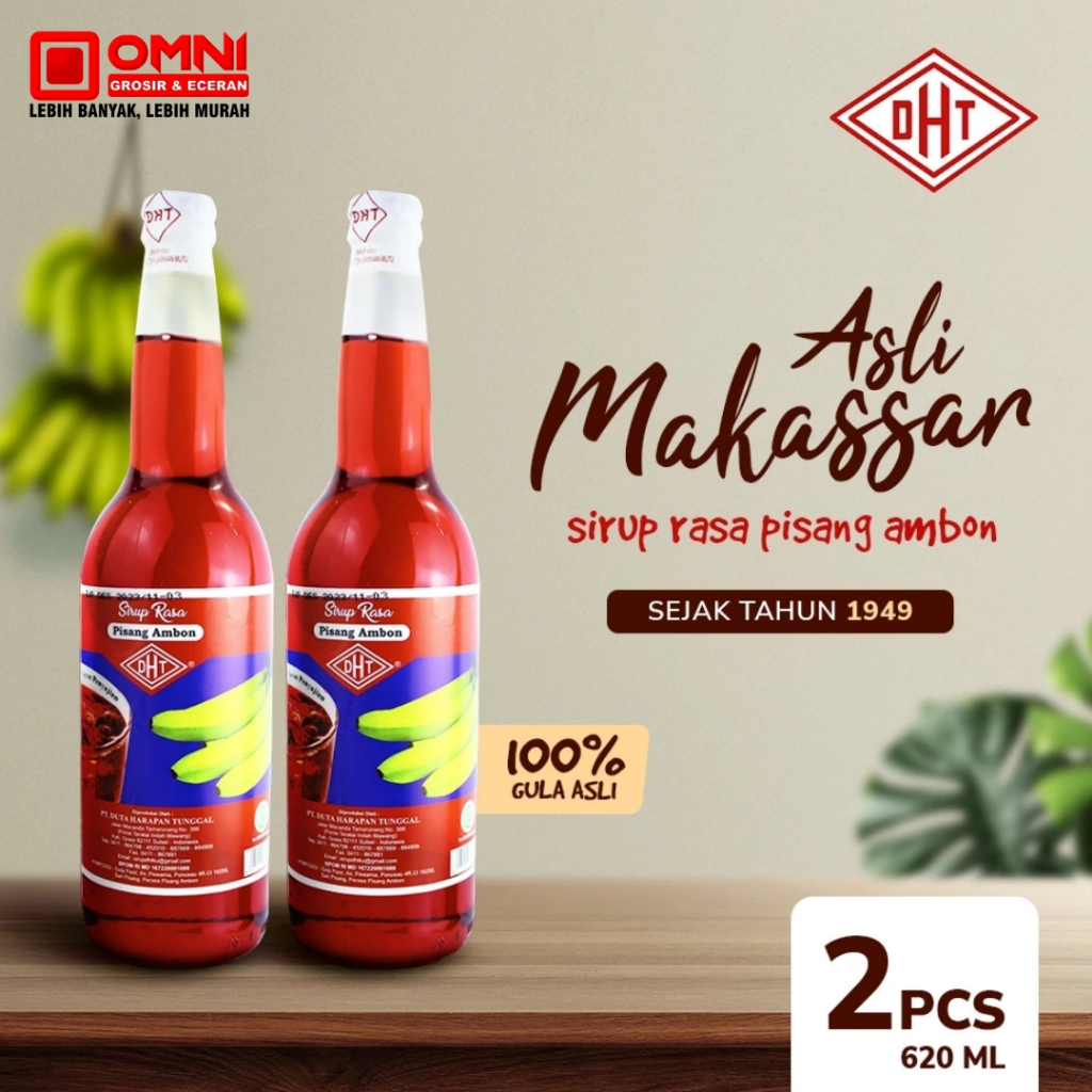 DHT Special Bundle 2 Botol - Sirup DHT Pisang Ambon 620ml - Sirup Khas Makassar