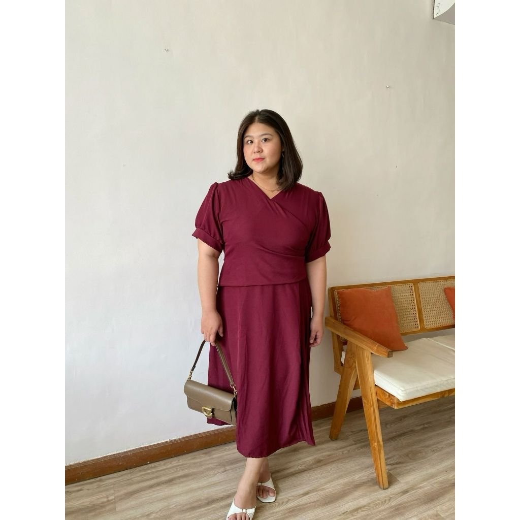 Curvia Wear || Adele Dress || Dress Big Size Wanita || Dress Plus Size || Dress Pesta Wanita Big Siz