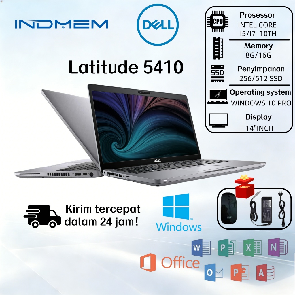 Laptop Dell Latitude 5410 Core i5 i7 Gen 10 16GB 8GB RAM 512GB 256GB SSD Baru Bergaransi 14" inch Wi