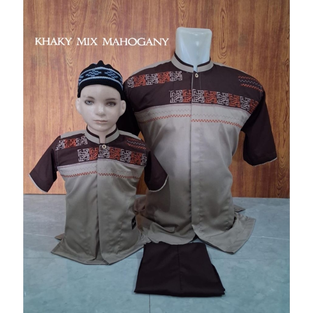 Baju Koko Couple Ayah Anak Model Bordir Terbaru Lebaran 2026