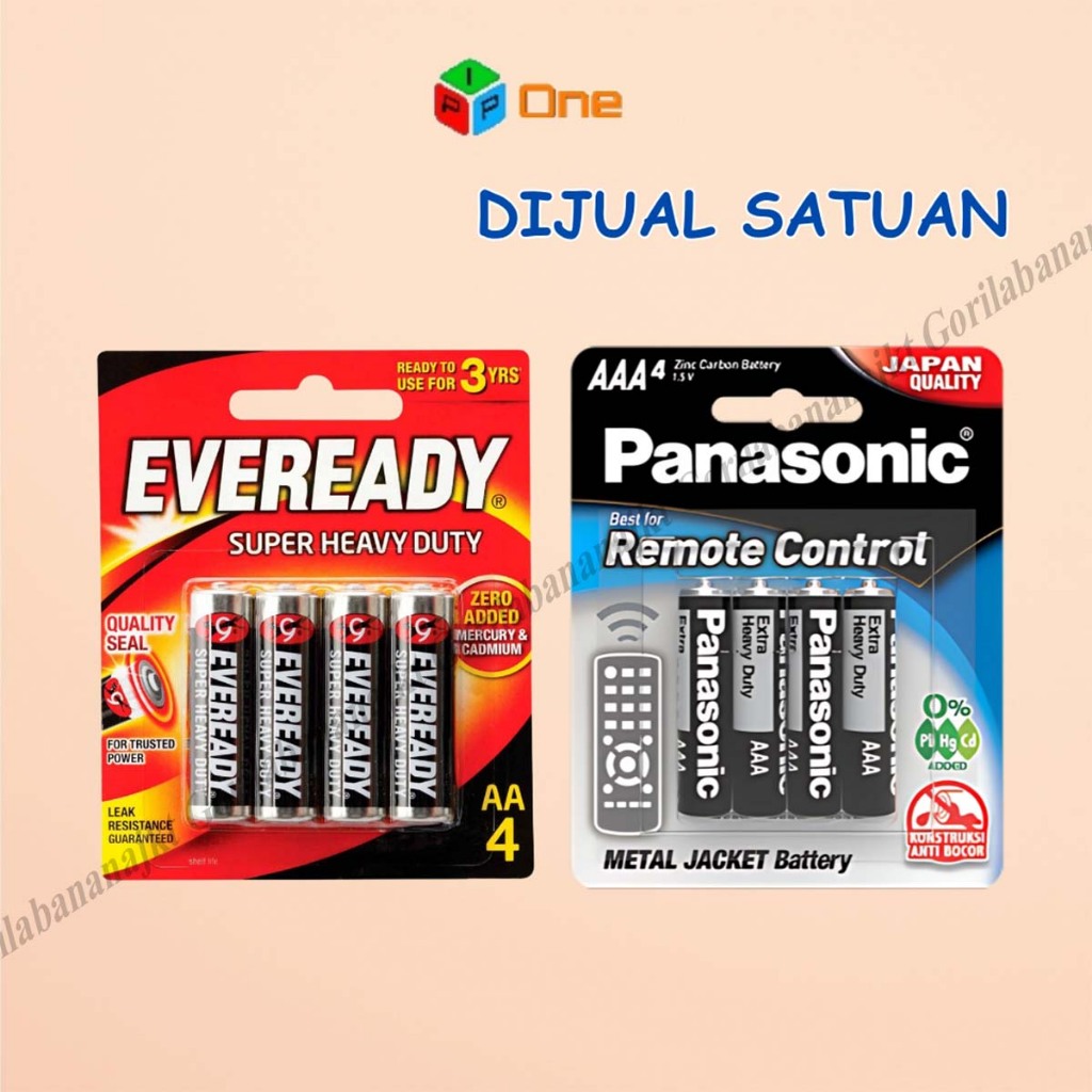Batery Eveready AA & Panasonic AAA Eveready AAA SATUAN PER 1PCS