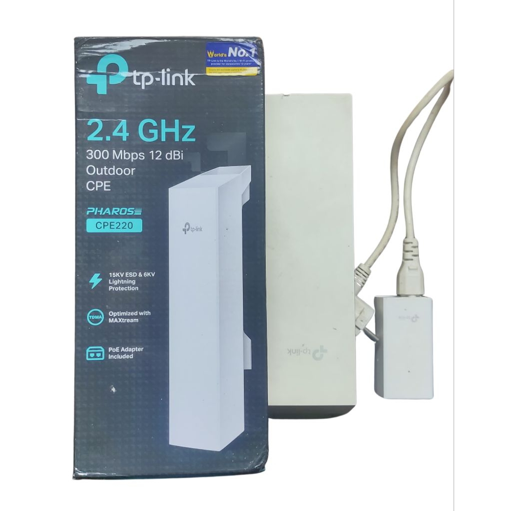 (Bekas Bagus)TP-Link CPE220 2.4GHz 300Mbps Alat tembak/pemancar wifi jarak jauh Kondisi Normal