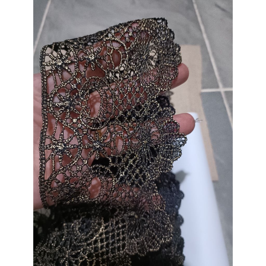 Renda giper bordir lebar 13 cm