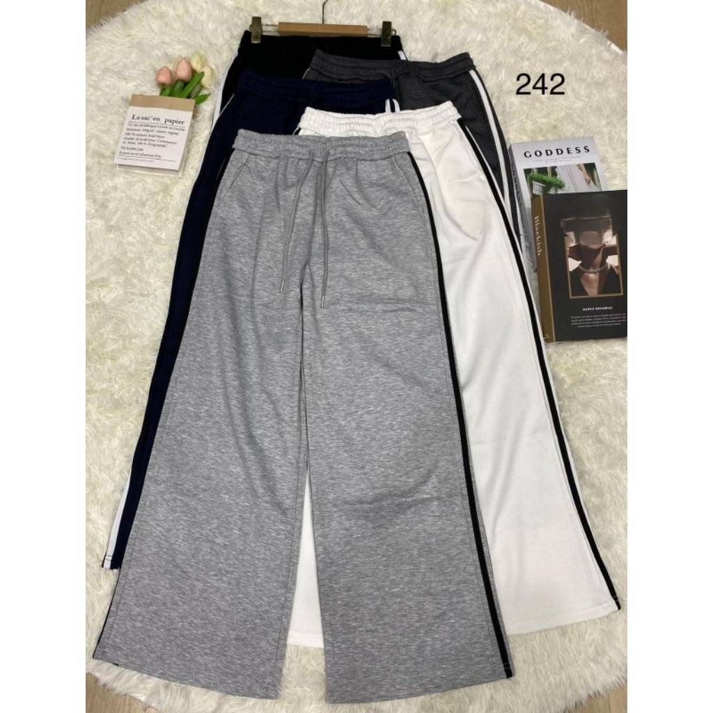 celana kulot kaos serut list samping MINI 242 import