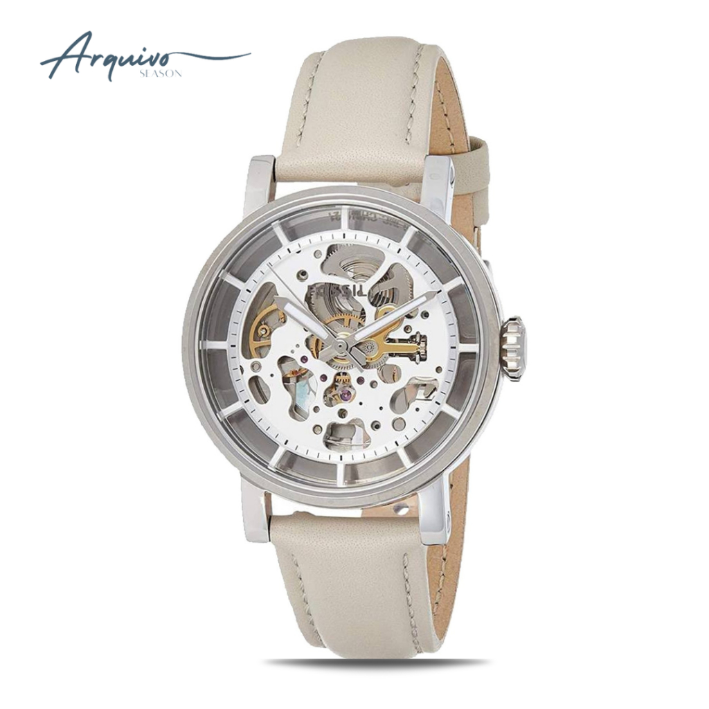 Jam Tangan Fossil Boyfriend Mechanical Automatic Wanita Kulit Casual Mewah Original ME3069