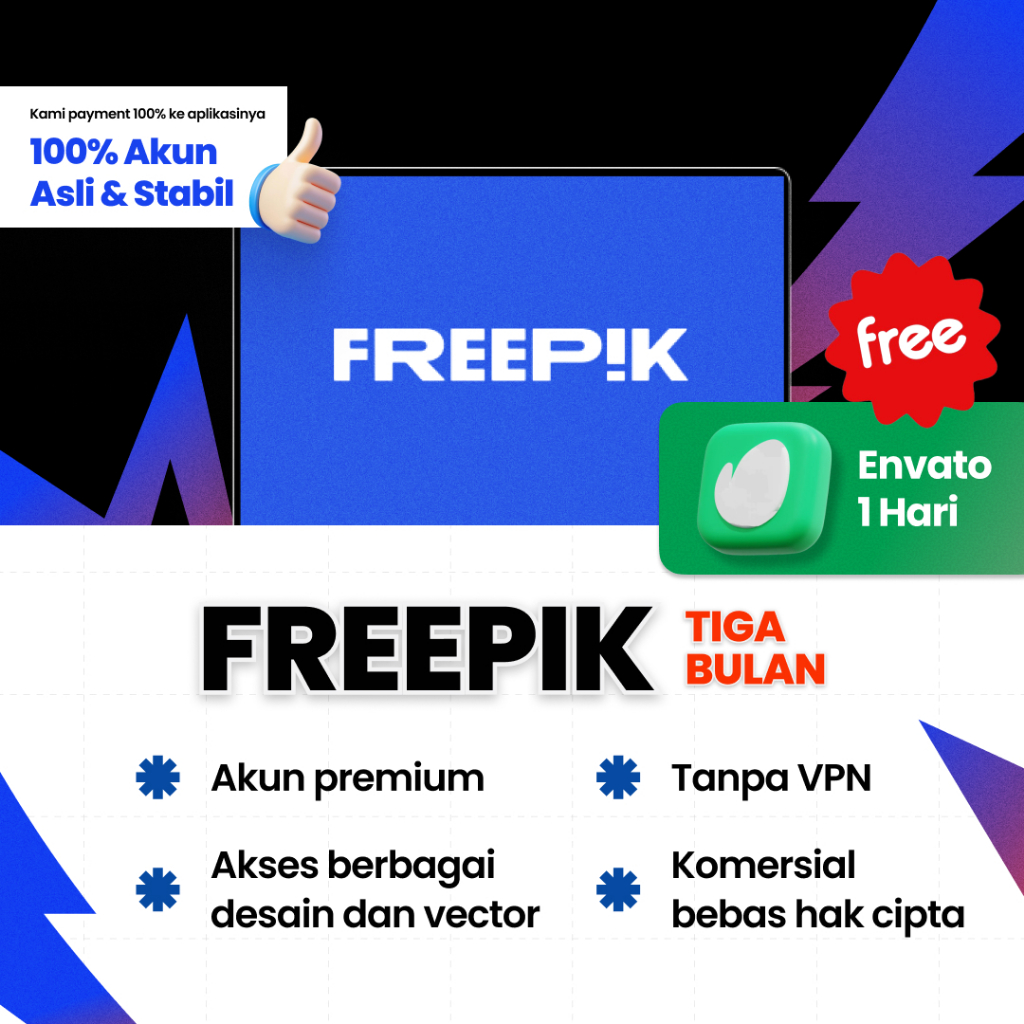 Freepik 3 Bulan bisa untuk banyak device dan request download
