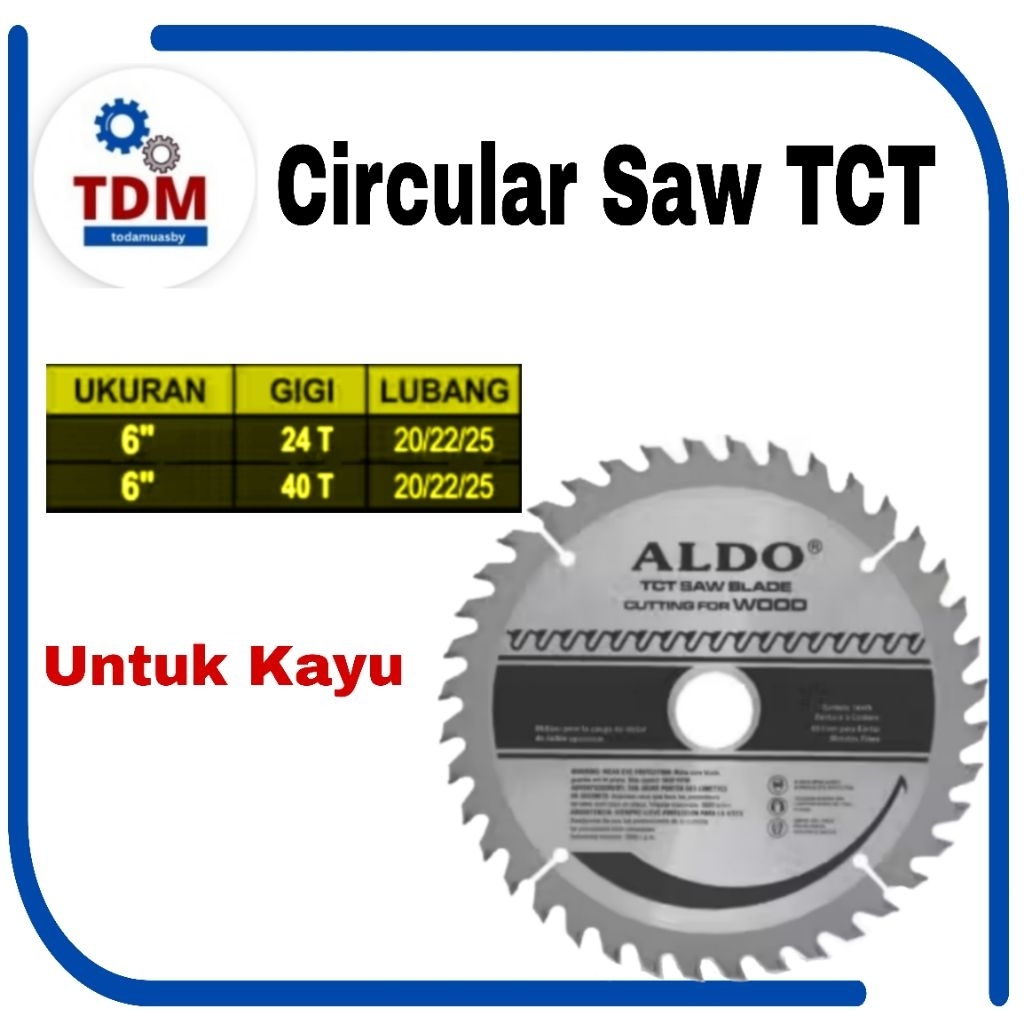 CIRCULAR SAW TCT FOR WOOD UKURAN 6 INCH/ MATAPISAU POTONG KAYU TCT / MATA CIRCULAR SAW TCT UNTUK KAY