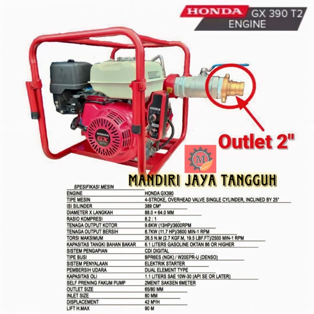 Pompa Pemadam Kebakaran Honda GX 390 Original Siap Pakai Elektrik Starter