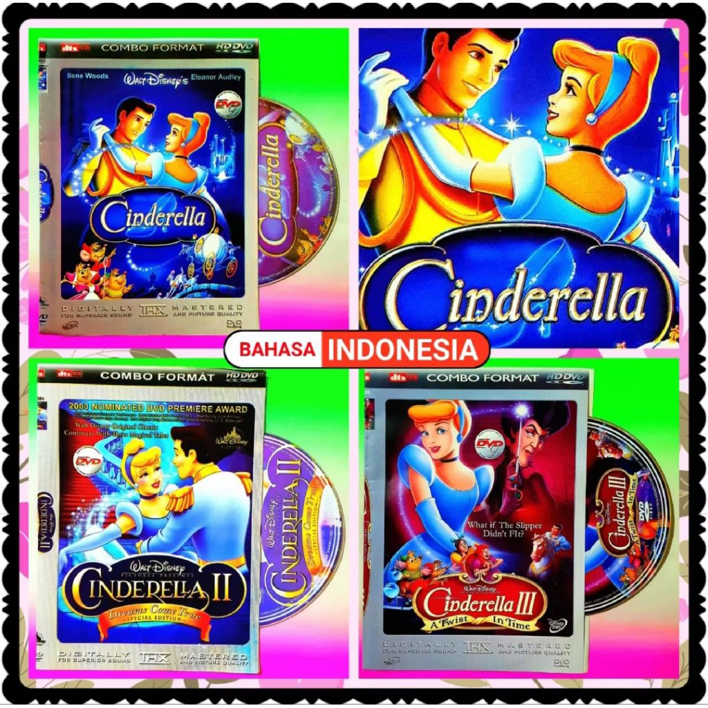 KASET VIDEO FILM ANIMASI ANAK-ANAK TERLARIS - KASET VIDEO FILM CINDERELLA DUBBING BAHASA INDONESIA