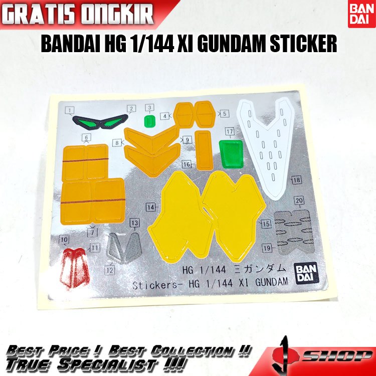BANDAI HG 1/144 XI GUNDAM STICKER HG3781