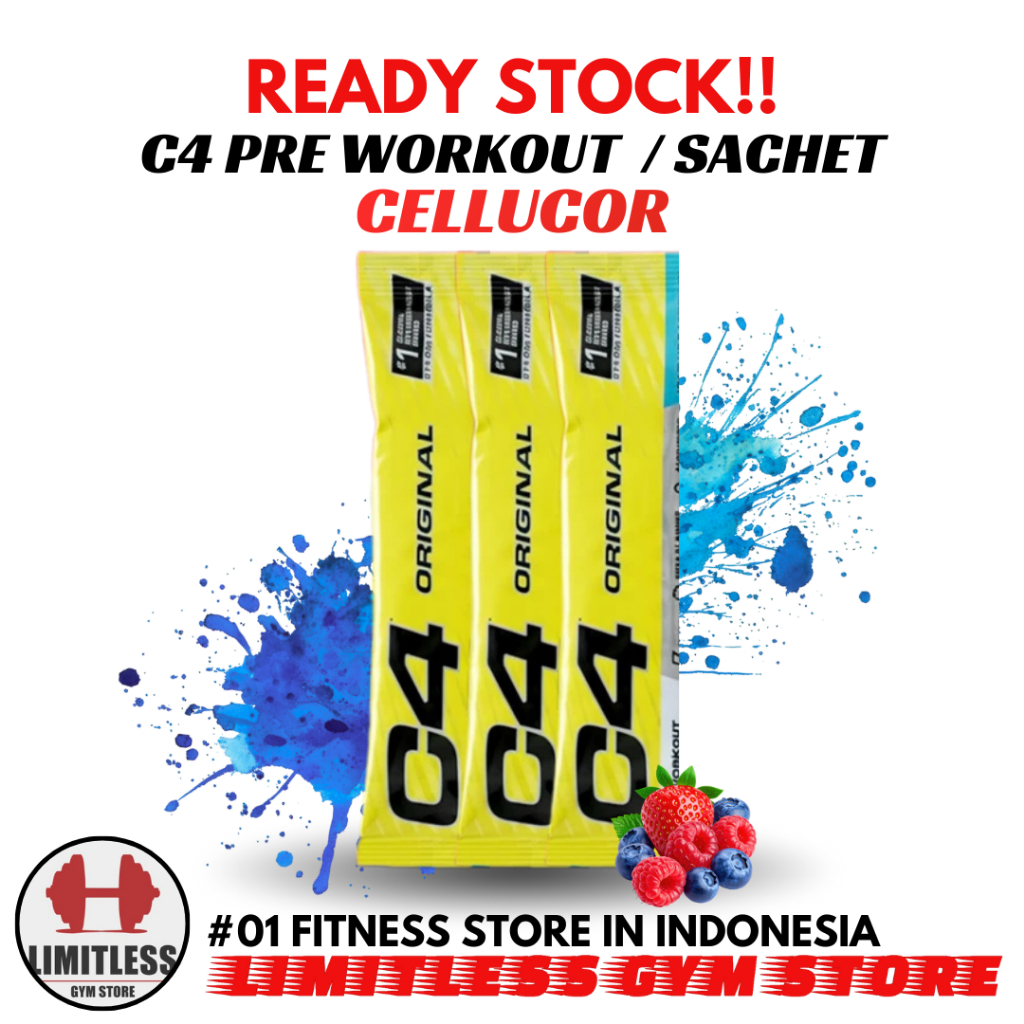 Cellucor C4 Pre Workout Sachet - Pwo Import Penambah Tenaga Untuk Fitness dan Gym