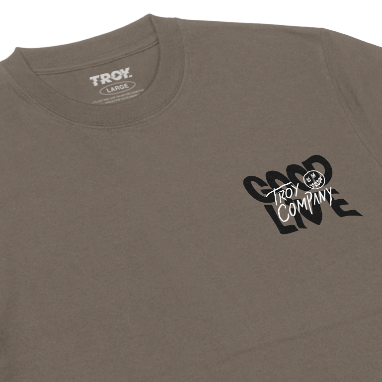 Troy Company T-shirt Maple Brown Good Live - Kaos Lengan Pendek Kaos Coklat Maple MTD 2718